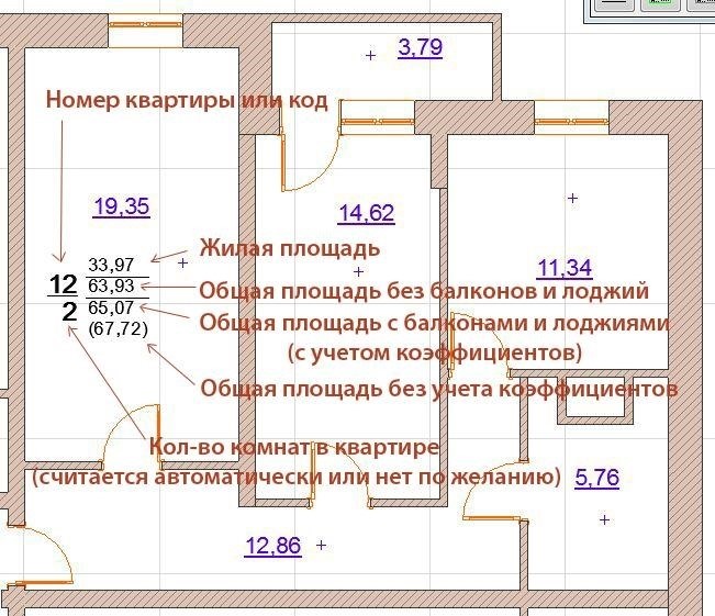 Общая и жилая площадь квартиры